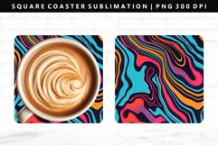 Retro Pop Art Square Coaster Design | Square Coaster PNG Product Image 1