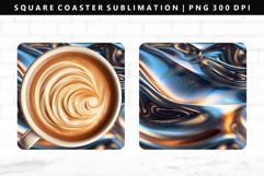 Abstract Square Coaster Design | Square Coaster PNG Product Image 1