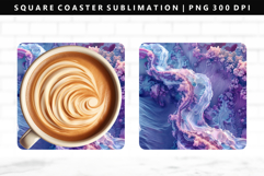 Abstract Square Coaster Design | Square Coaster PNG Product Image 1
