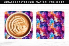 Alcohol Ink Square Coaster Design | Square Coaster PNG Product Image 1