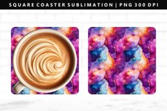 Alcohol Ink Square Coaster Design | Square Coaster PNG Product Image 1