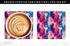 Alcohol Ink Square Coaster Design | Square Coaster PNG Product Image 1
