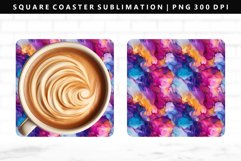 Alcohol Ink Square Coaster Design | Square Coaster PNG Product Image 1