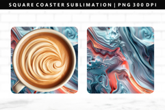 Abstract Square Coaster Design | Square Coaster PNG Product Image 1