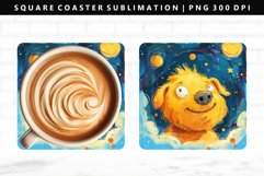 Funny Dog Square Coaster Design | Square Coaster PNG Product Image 1