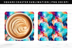 Alcohol Ink Square Coaster Design | Square Coaster PNG Product Image 1