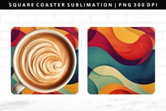 Retro Pop Art Square Coaster Design | Square Coaster PNG Product Image 1