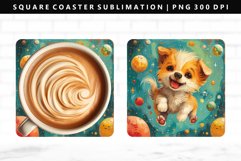 Funny Dog Square Coaster Design | Square Coaster PNG Product Image 1