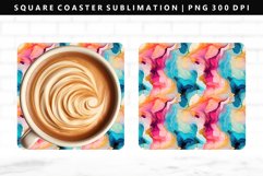 Alcohol Ink Square Coaster Design | Square Coaster PNG Product Image 1