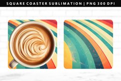 Retro Pop Art Square Coaster Design | Square Coaster PNG Product Image 1