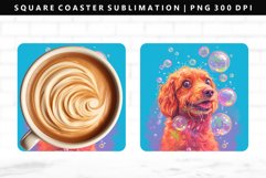 Funny Dog Square Coaster Design | Square Coaster PNG Product Image 1