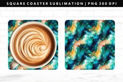Alcohol Ink Square Coaster Design | Square Coaster PNG Product Image 1