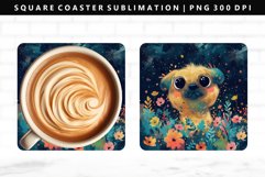 Funny Dog Square Coaster Design | Square Coaster PNG Product Image 1
