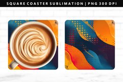 Retro Pop Art Square Coaster Design | Square Coaster PNG Product Image 1
