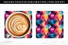 Alcohol Ink Square Coaster Design | Square Coaster PNG Product Image 1