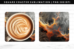 Abstract Square Coaster Design | Square Coaster PNG Product Image 1