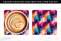 Alcohol Ink Square Coaster Design | Square Coaster PNG Product Image 1
