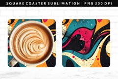 Retro Pop Art Square Coaster Design | Square Coaster PNG Product Image 1