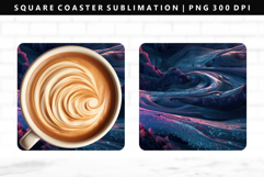 Abstract Square Coaster Design | Square Coaster PNG Product Image 1