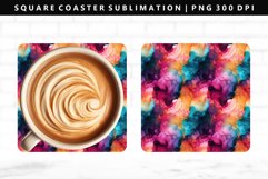 Alcohol Ink Square Coaster Design | Square Coaster PNG Product Image 1