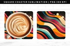 Retro Pop Art Square Coaster Design | Square Coaster PNG Product Image 1