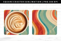 Retro Pop Art Square Coaster Design | Square Coaster PNG Product Image 1
