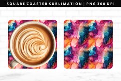 Alcohol Ink Square Coaster Design | Square Coaster PNG Product Image 1