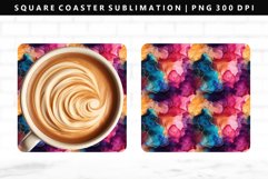 Alcohol Ink Square Coaster Design | Square Coaster PNG Product Image 1