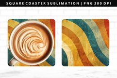 Retro Pop Art Square Coaster Design | Square Coaster PNG Product Image 1