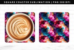 Alcohol Ink Square Coaster Design | Square Coaster PNG Product Image 1