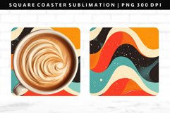 Retro Pop Art Square Coaster Design | Square Coaster PNG Product Image 1