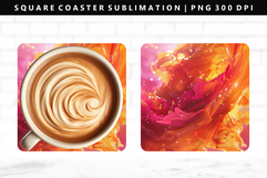 Abstract Square Coaster Design | Square Coaster PNG Product Image 1