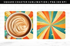 Retro Pop Art Square Coaster Design | Square Coaster PNG Product Image 1