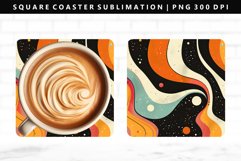 Retro Pop Art Square Coaster Design | Square Coaster PNG Product Image 1