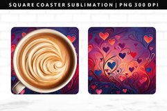 Valentine Square Coaster Design | Square Coaster PNG Product Image 1