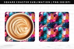 Alcohol Ink Square Coaster Design | Square Coaster PNG Product Image 1