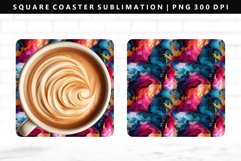 Alcohol Ink Square Coaster Design | Square Coaster PNG Product Image 1