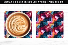 Alcohol Ink Square Coaster Design | Square Coaster PNG Product Image 1