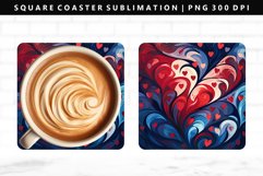 Valentine Square Coaster Design | Square Coaster PNG Product Image 1