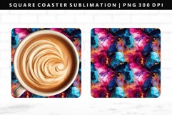 Alcohol Ink Square Coaster Design | Square Coaster PNG Product Image 1