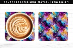 Alcohol Ink Square Coaster Design | Square Coaster PNG Product Image 1