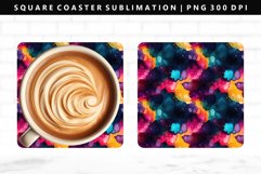 Alcohol Ink Square Coaster Design | Square Coaster PNG Product Image 1