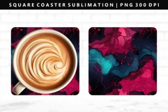 Alcohol Ink Square Coaster Design | Square Coaster PNG Product Image 1