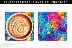 Alcohol Ink Square Coaster Design | Square Coaster PNG Product Image 1
