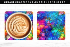 Alcohol Ink Square Coaster Design | Square Coaster PNG Product Image 1