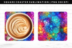 Alcohol Ink Square Coaster Design | Square Coaster PNG Product Image 1