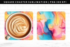 Alcohol Ink Square Coaster Design | Square Coaster PNG Product Image 1