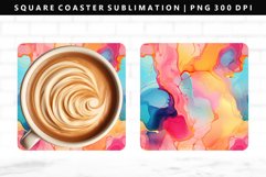 Alcohol Ink Square Coaster Design | Square Coaster PNG Product Image 1