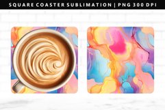 Alcohol Ink Square Coaster Design | Square Coaster PNG Product Image 1