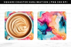 Alcohol Ink Square Coaster Design | Square Coaster PNG Product Image 1